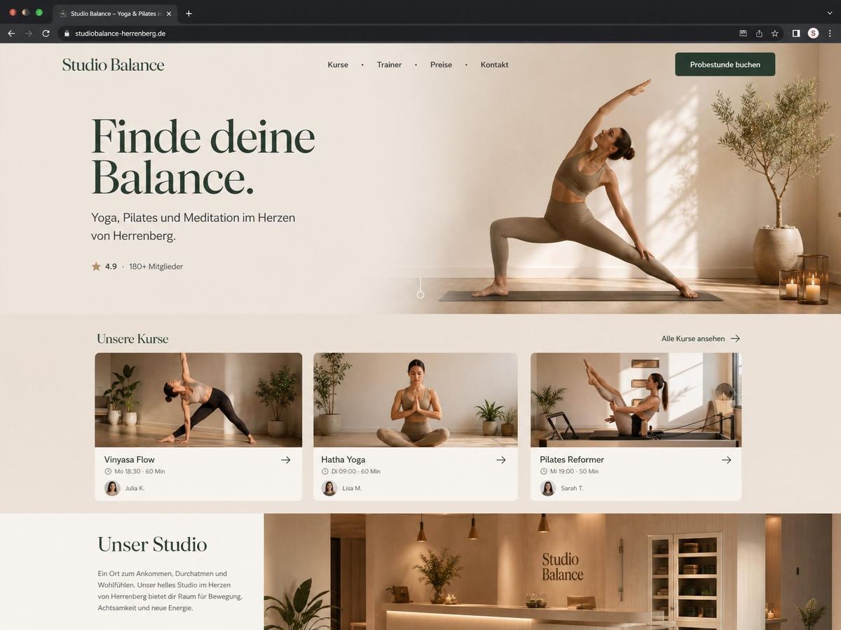 Website-Referenz: Studio Balance