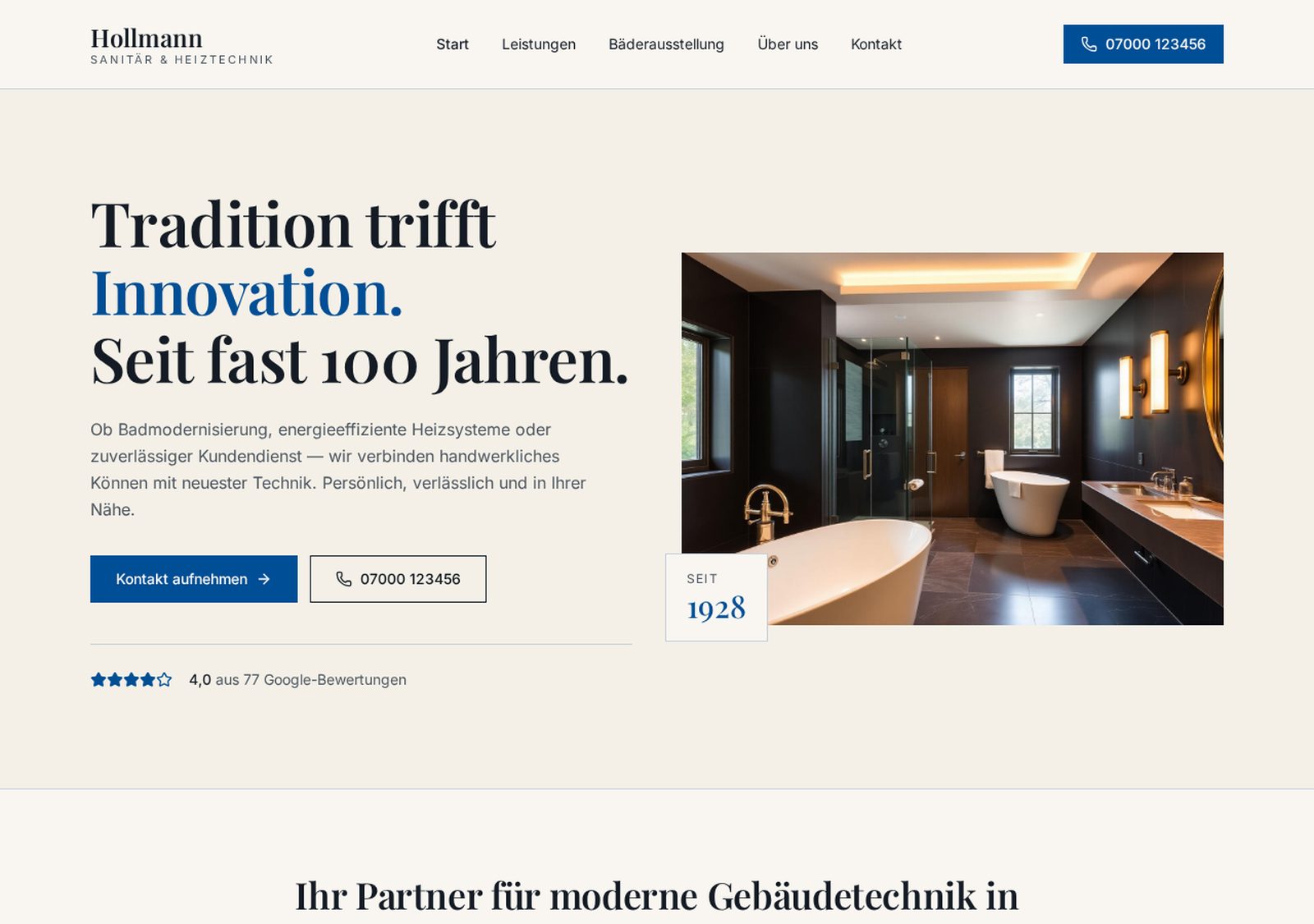 Website-Demo: Hollman Sanitär