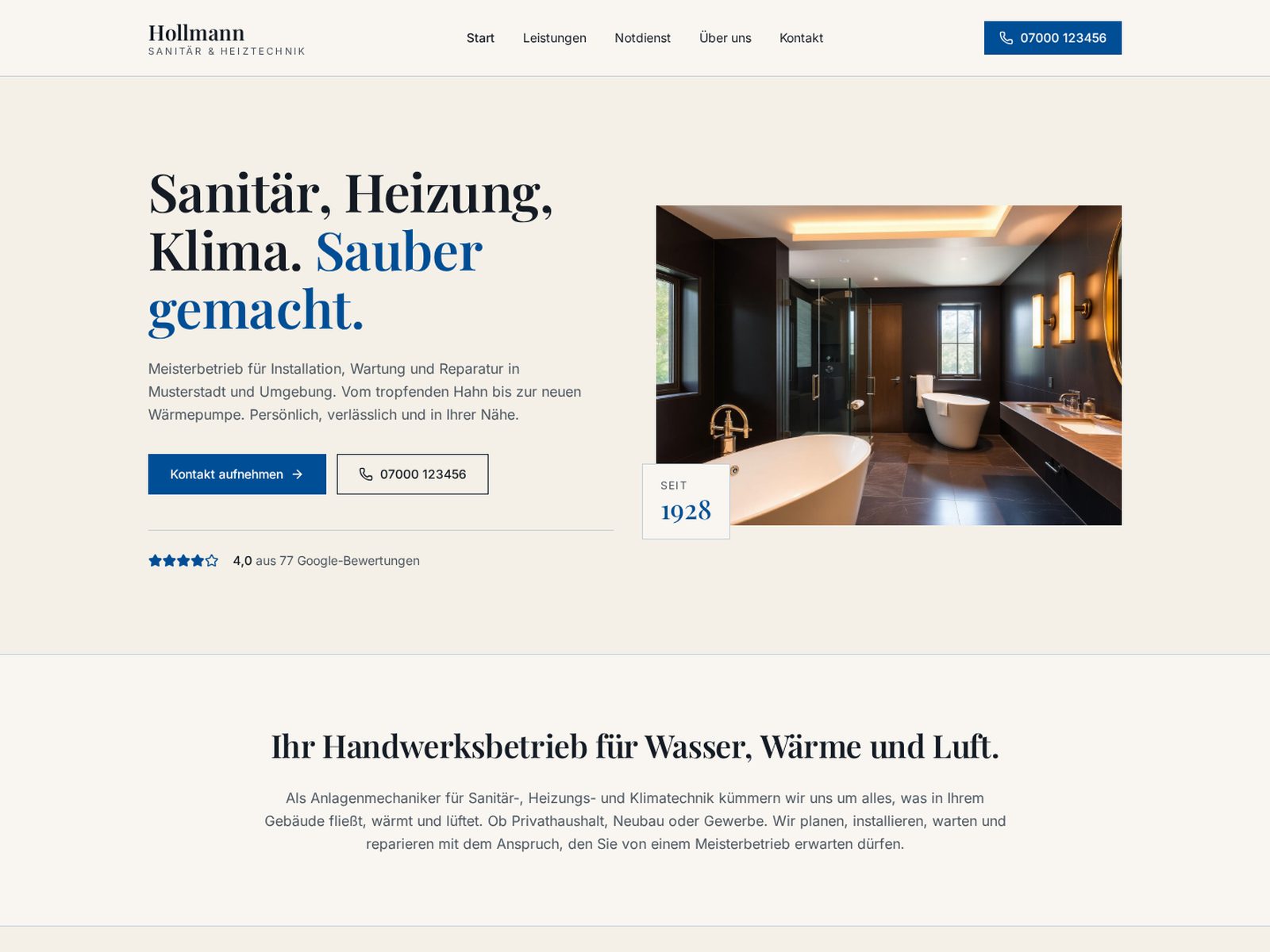 Website: Hollman Sanitär