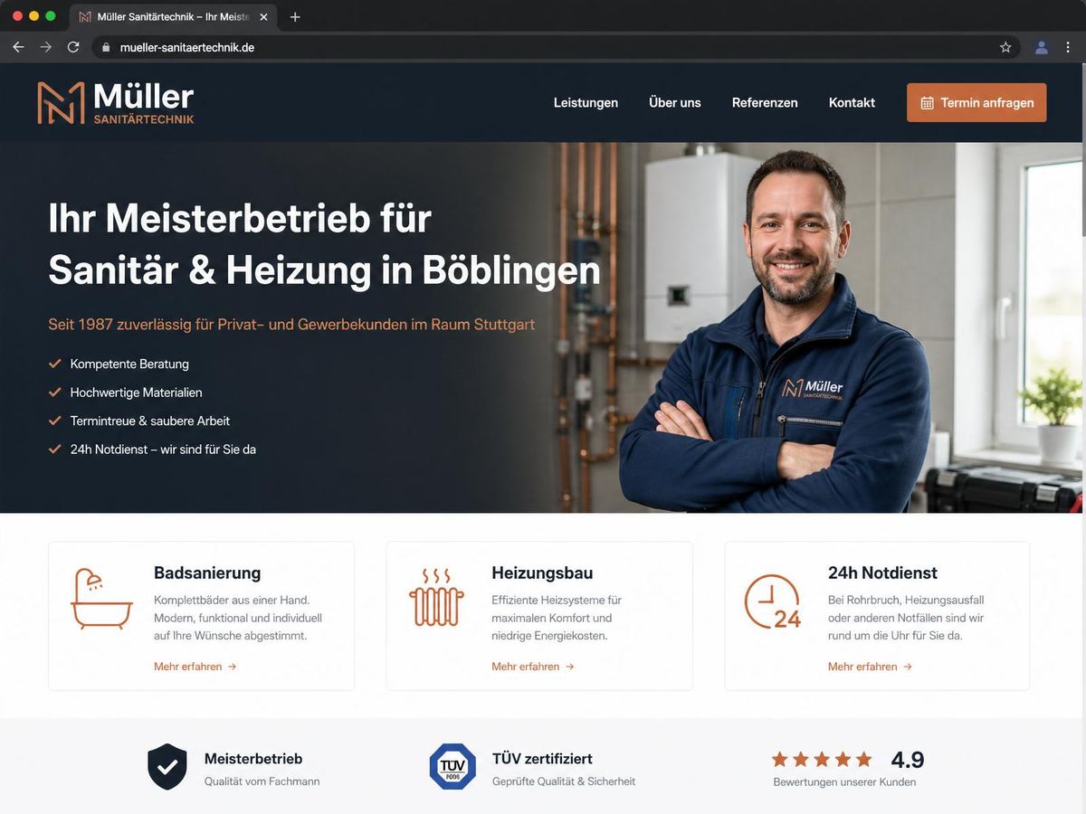 Website-Referenz: Müller Sanitärtechnik