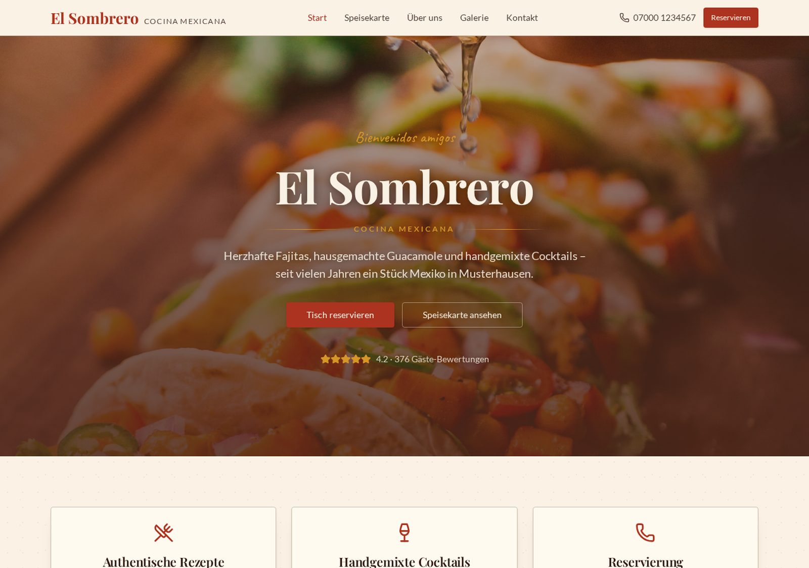 Website-Demo: El Sombrero